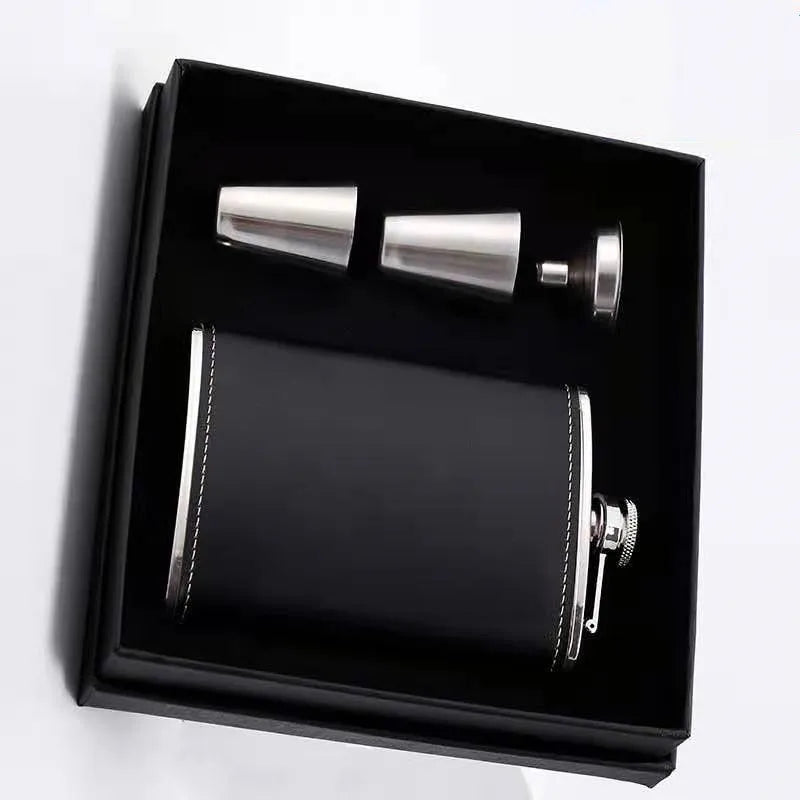 8oz Portable Flagon Hip Flask Set with Cup – Ideal for Outdoor Enjoyment