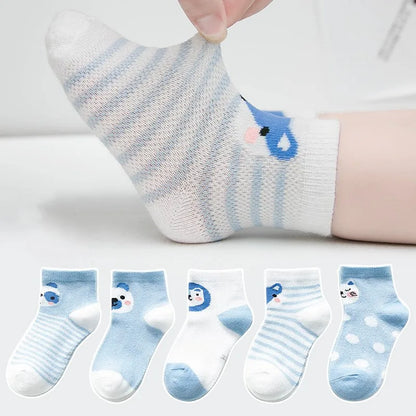 5 Pairs Toddler Baby Boy Summer Mesh Socks