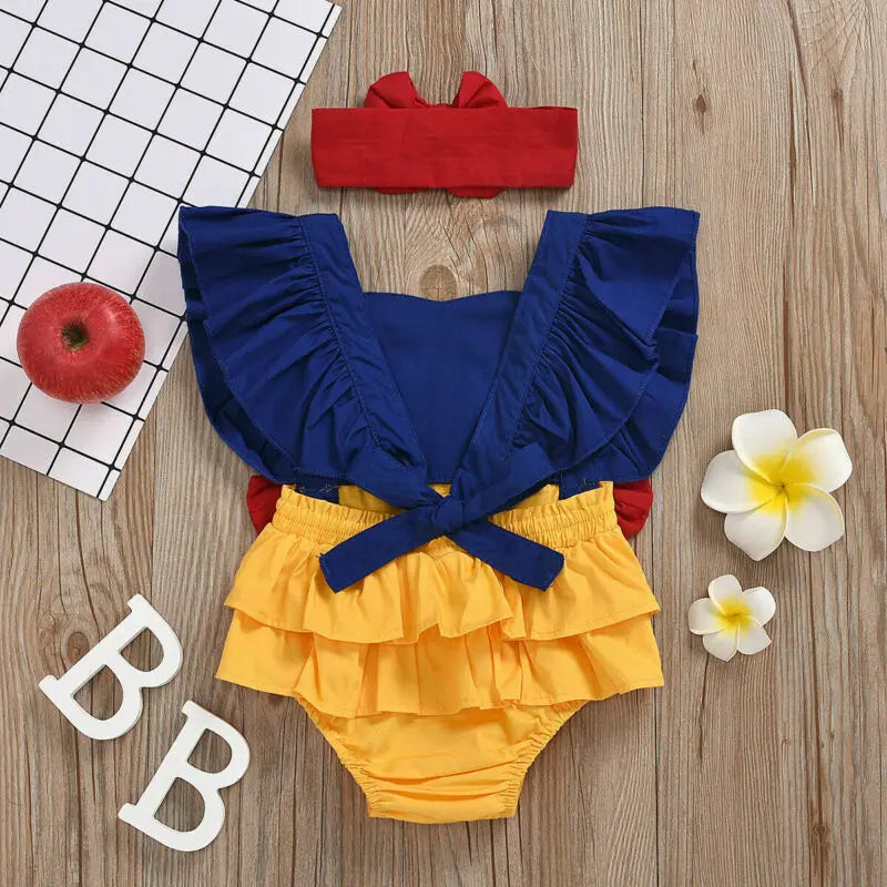 Newborn Backless Bowknot Ruffles Jumpsuit