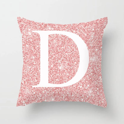 45x45cm Pink Bling Letter Sofa Pillow Case