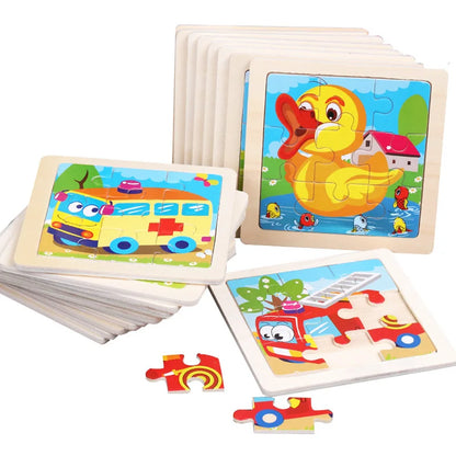 Kids Wooden Animal Traffic Puzzle – Educational