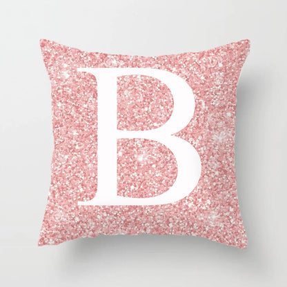 45x45cm Pink Bling Letter Sofa Pillow Case