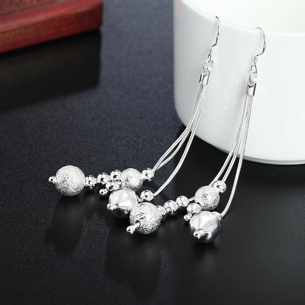 925 Silver Color Classic Earrings for Women