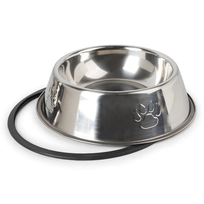 Stainless Steel Paw Print Dog & Cat Bowls