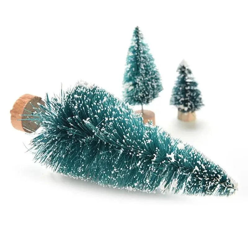 Miniature Artificial Christmas Trees – Sisal Snow Landscape Decor