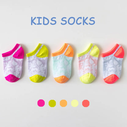 5 Pairs/lot Children Socks Summer Breathable