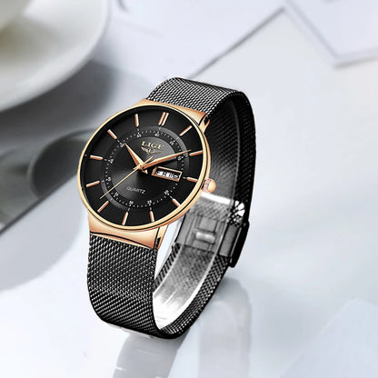 Luxury Ultra-Thin Quartz Watch for Women - Stylish Mesh Wristwatch