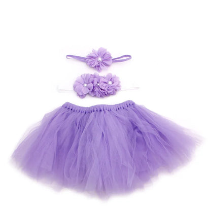 Fashion Baby Toddler Girl Flower Outfit | 3PCS Tutu Skirt, Hairband & Clothes