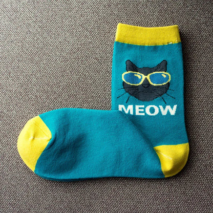 Cartoon Hip Hop Cat Socks