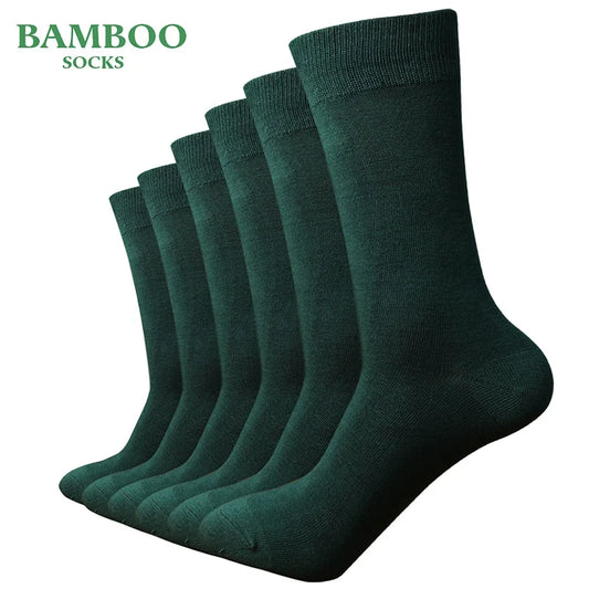 6 Pairs Men’s Bamboo Green Socks – Breathable and Anti-Bacterial