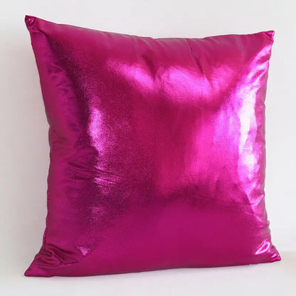 Metallic Shine Solid Color Pillowcase – 45x45cm PU Foil for Hotel & Home Decor