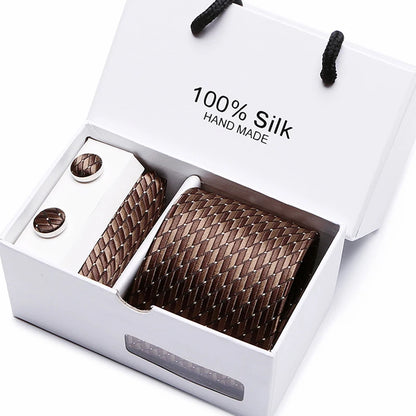 Luxury Brand Necktie and Pocket Square Gift Box Set