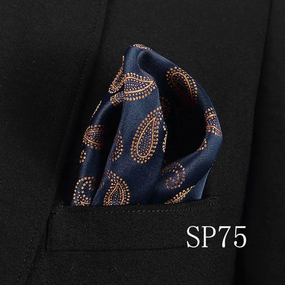 Vangise Men’s Pocket Squares - Dot Pattern Blue Handkerchief