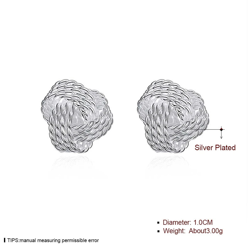 925 Sterling Silver Winding Stud Earrings