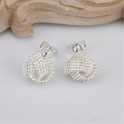 925 Sterling Silver Winding Stud Earrings