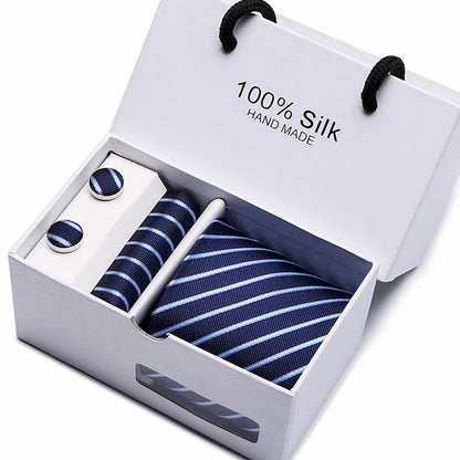 Luxury Brand Necktie and Pocket Square Gift Box Set