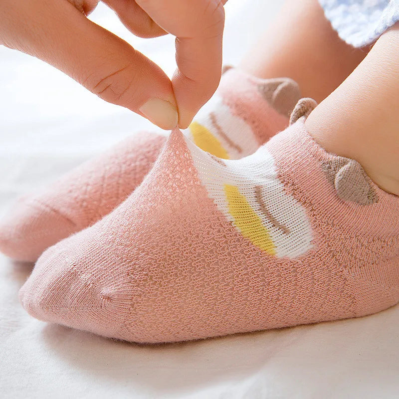 5 Pairs Summer Mesh Baby Socks – Soft Cotton