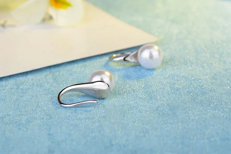 925 Sterling Silver Pearl Drop Earrings