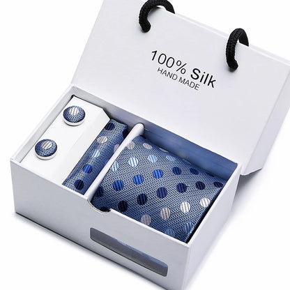 Luxury Brand Necktie and Pocket Square Gift Box Set