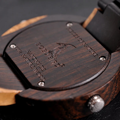 Wooden Quartz Watch – Dual Time Zone