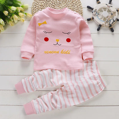 Cartoon Cotton Baby Clothing Set – Unisex 0-3 Years