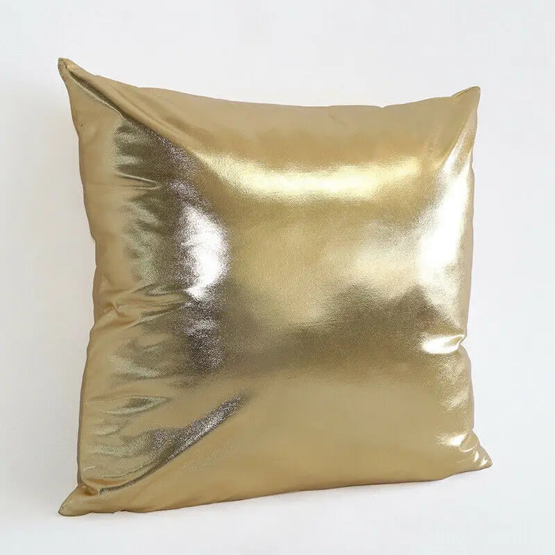 Metallic Shine Solid Color Pillowcase – 45x45cm PU Foil for Hotel & Home Decor