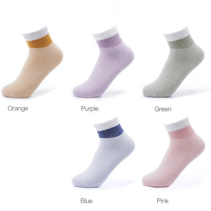 5 Pairs Women Soft Breathable Socks – Stylish Patchwork Design