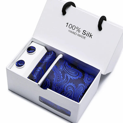 Luxury Brand Necktie and Pocket Square Gift Box Set