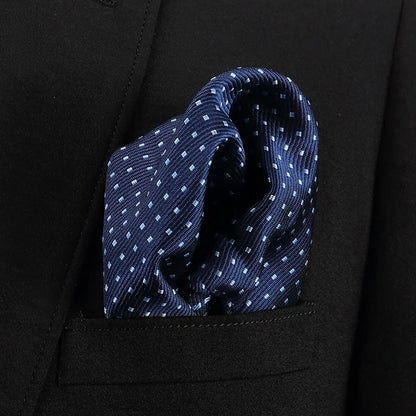 Vangise Men's Solid Pattern Pocket Square - Blue Handkerchief