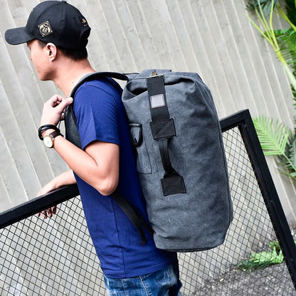 Large Capacity Backpack for Men | Canvas Bucket Shoulder Bag