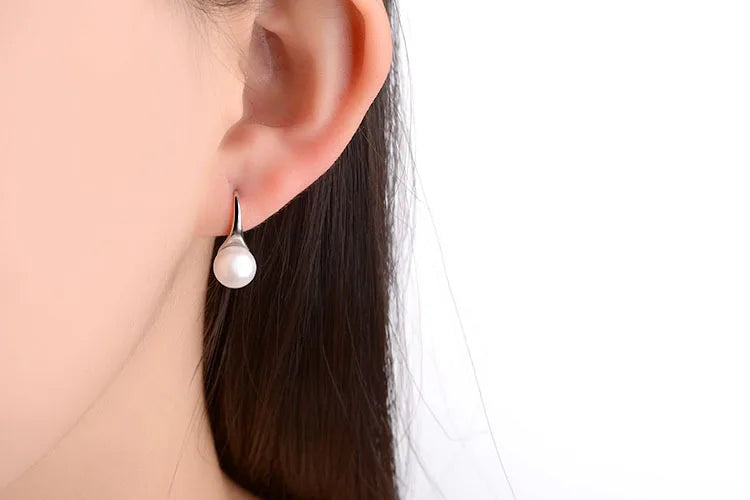 925 Sterling Silver Pearl Drop Earrings