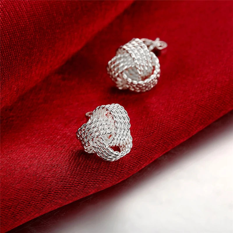 925 Sterling Silver Winding Stud Earrings