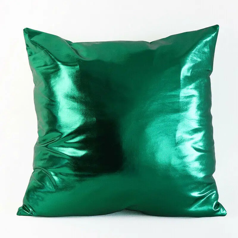 Metallic Shine Solid Color Pillowcase – 45x45cm PU Foil for Hotel & Home Decor