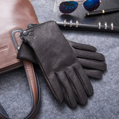 Men’s Genuine Sheepskin Leather Winter Gloves