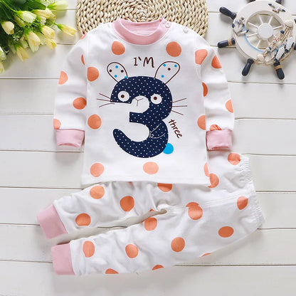 Cartoon Cotton Baby Clothing Set – Unisex 0-3 Years