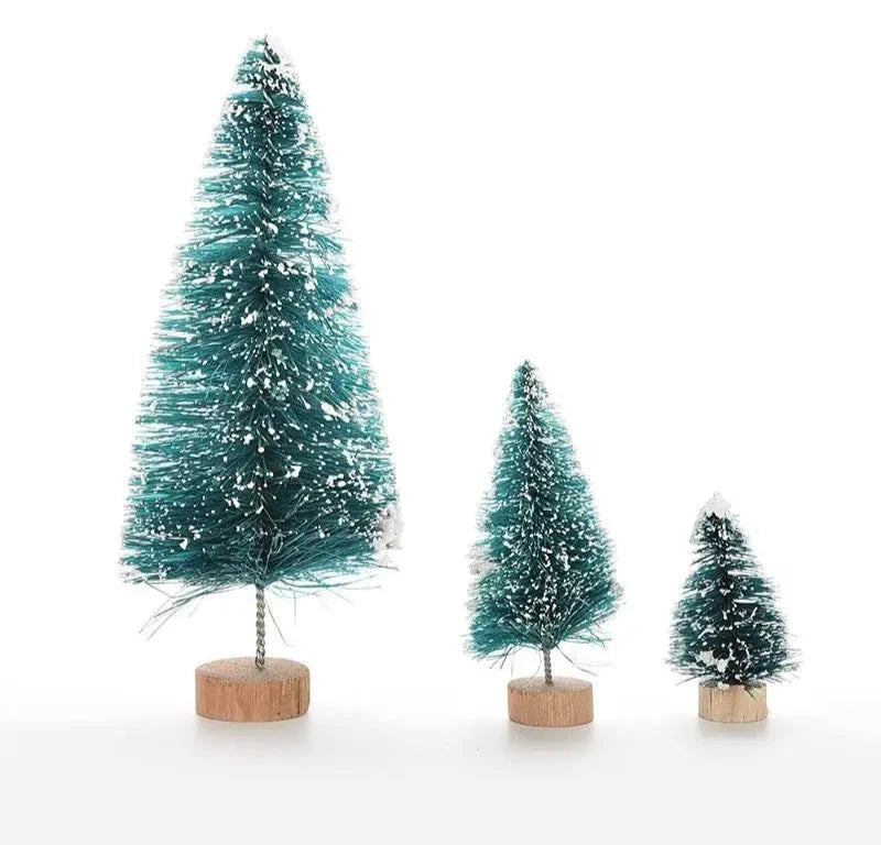 Miniature Artificial Christmas Trees – Sisal Snow Landscape Decor