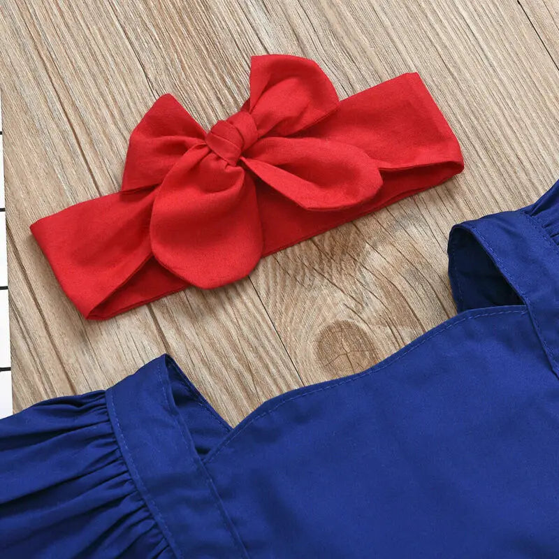 Newborn Backless Bowknot Ruffles Jumpsuit