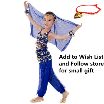 Kids Belly Dance Costume Set - Indian Belly Dance Outfit in 6 Colors