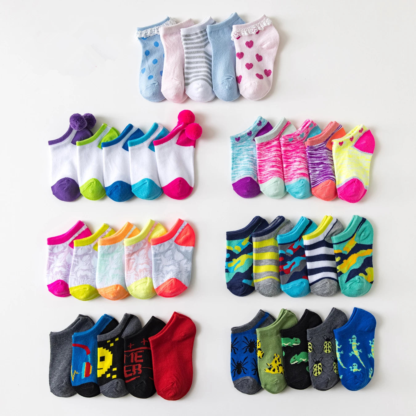 5 Pairs/lot Children Socks Summer Breathable