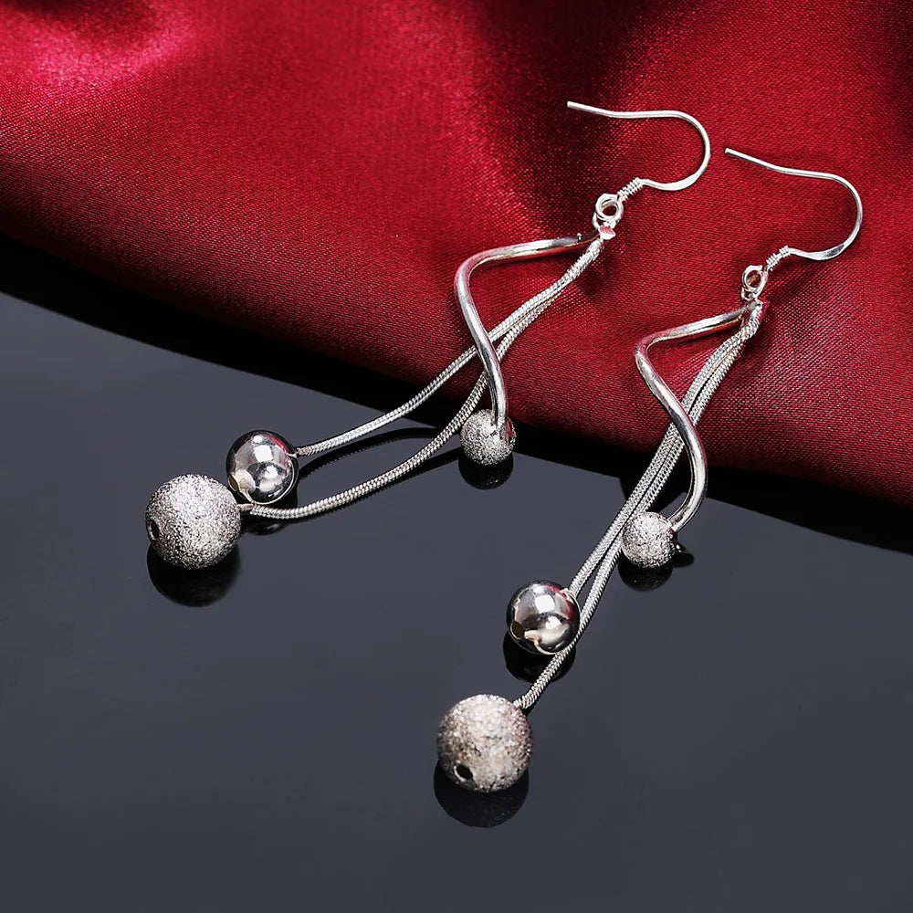 925 Silver Color Classic Earrings for Women