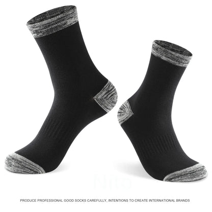 6 Pairs Black Leisure & Business Crew Socks – Comfortable Cotton