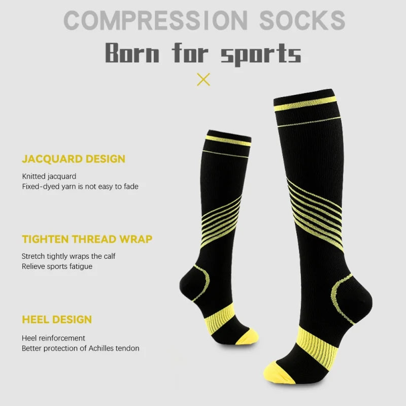 6 Pairs Compression Socks for Women&Men Knee High Sock