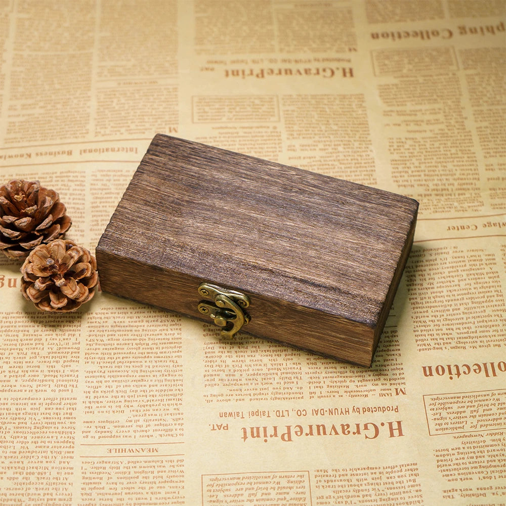 Handmade Feather Bow Tie Brooch Wooden Box Set