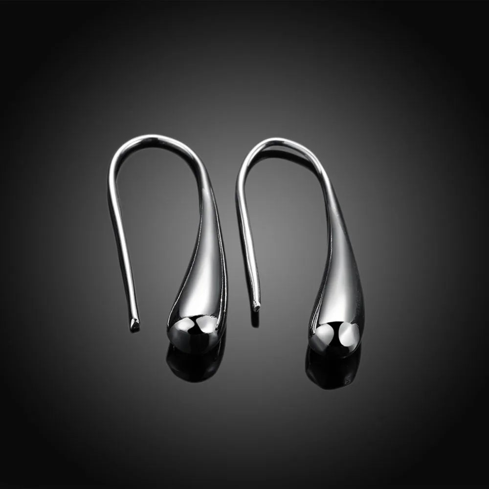 925 Sterling Silver Water Droplet Earrings for Women