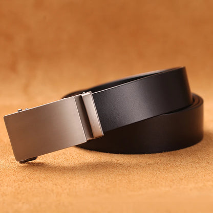 Genuine Cow Leather Automatic Belt for Men - Formal Automatic Buckle