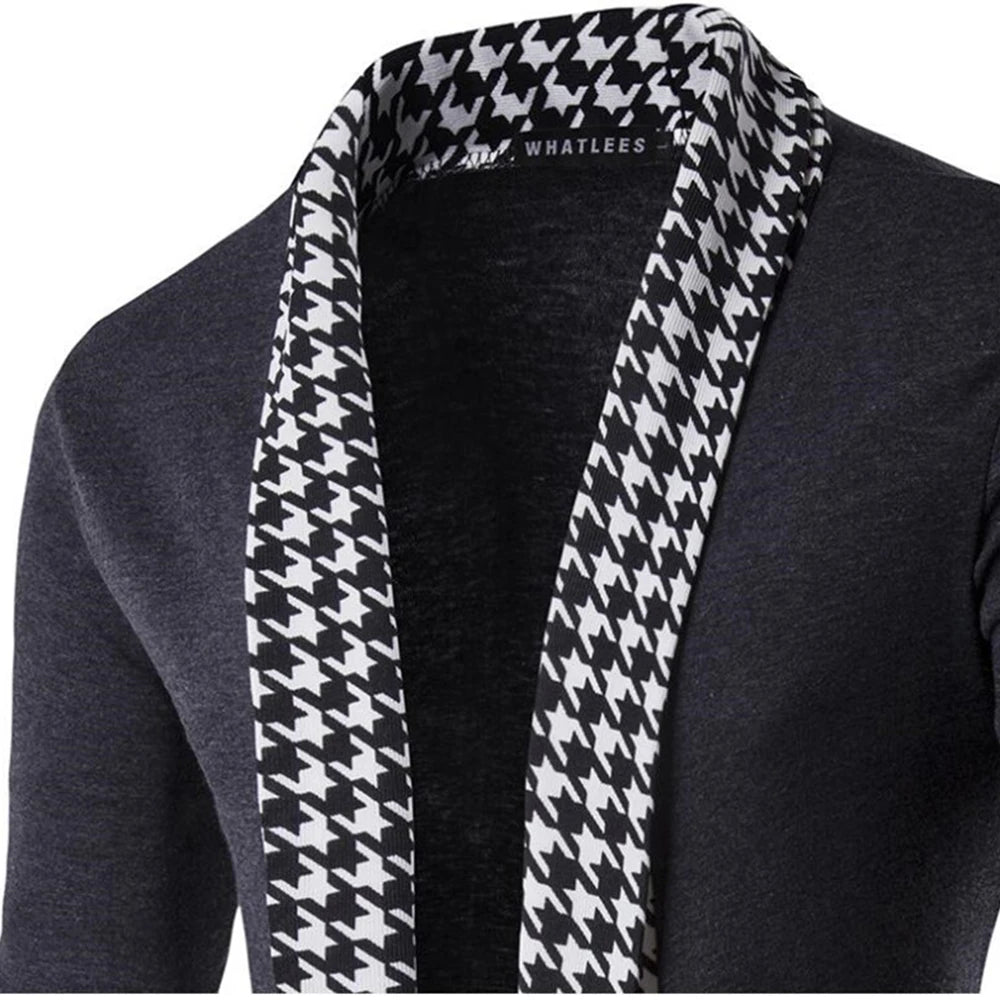 New Autumn Winter Classic Cuff Knit Cardigan for Men