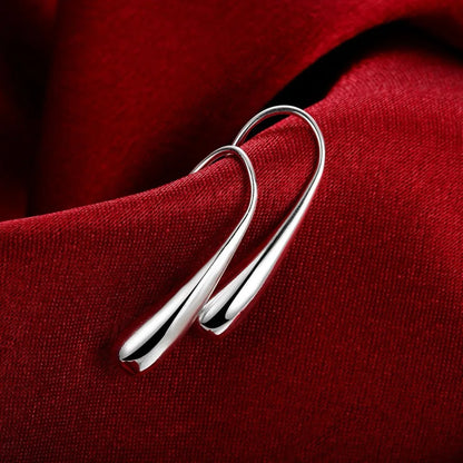 925 Sterling Silver Water Droplet Earrings for Women