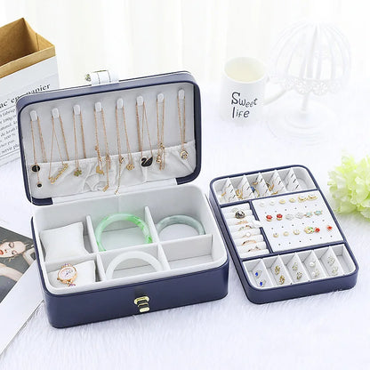 Double Layer Jewelry Box Organizer – Large Capacity