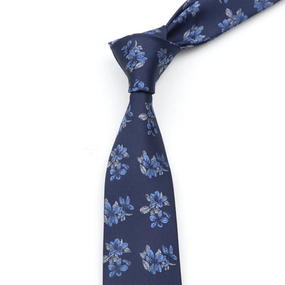 Novelty Men's Floral &amp; Geometric Tie - Red &amp; Blue