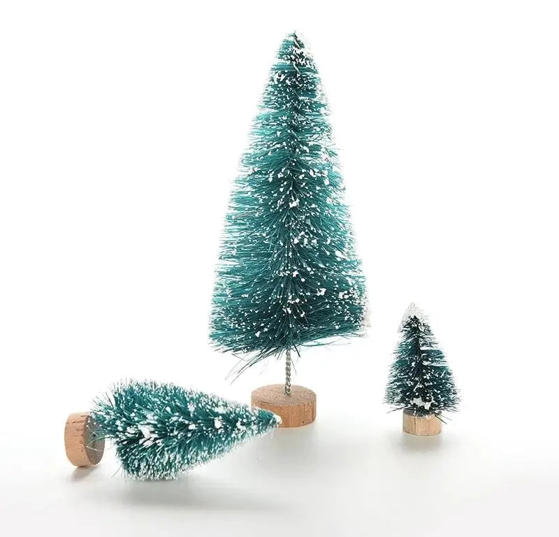 Miniature Artificial Christmas Trees – Sisal Snow Landscape Decor